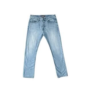 10.DEEP Men's Light Wash Slim Straight Jeans 32x31